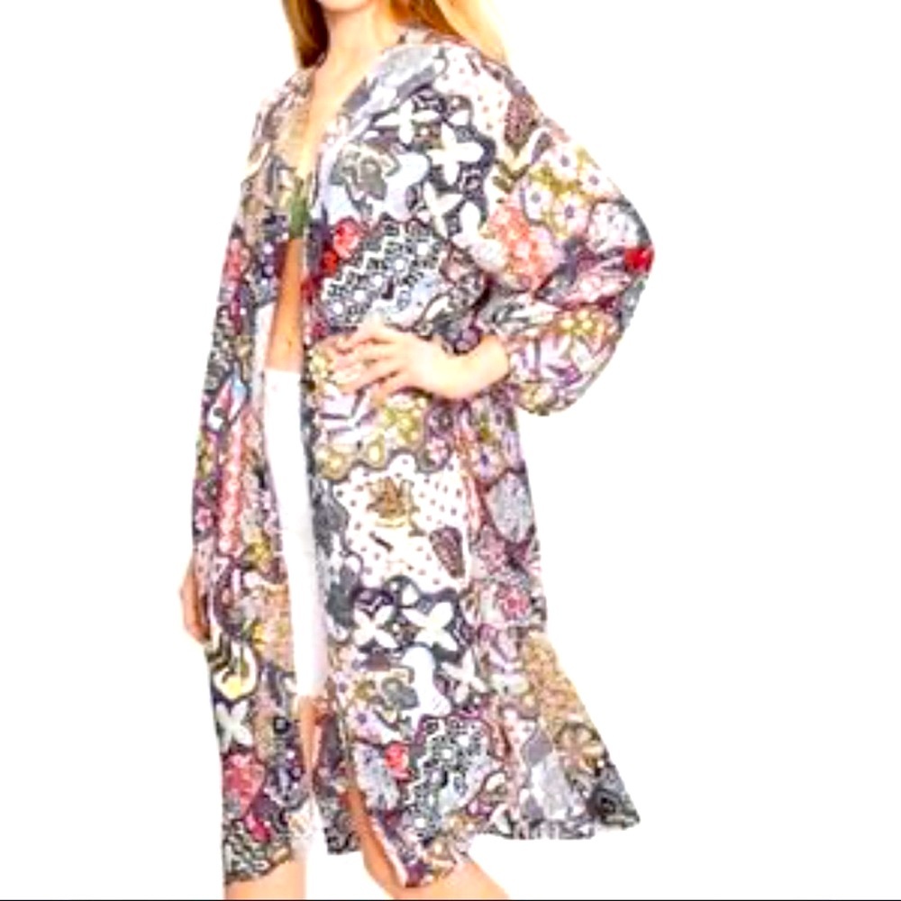 LOFT Multicolor Floral Women's duster in size M/L